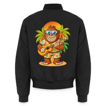 Drôle Bigfoot Cartoon Lunettes de soleil de plage d’été - Bomber unisexe - noir - Dos - AI Model Male 185 light (185cm)