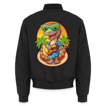 Lustige Schlange Cartoon Sommer Strand Sonnenbrille Gitarre - Unisex Bomberjacke - Schwarz - Hinten - AI Model Male 185 light (185cm)