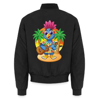 Lunettes de soleil de plage d’été de dessin animé de paon drôle - Bomber unisexe - noir - Dos - AI Model Male 185 light (185cm)