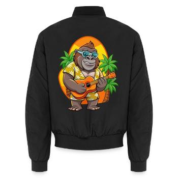 Lustige Gorilla Cartoon Sommer Strand Sonnenbrille - Unisex Bomberjacke - Schwarz - Hinten - AI Model Male 185 light (185cm)