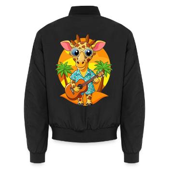 Lustige Giraffe Cartoon Sommer Strand Sonnenbrille - Unisex Bomberjacke - Schwarz - Hinten - AI Model Male 185 light (185cm)