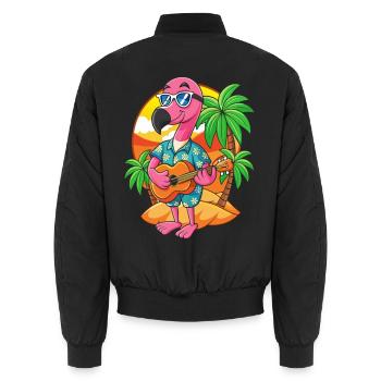 Lustige Flamingo Cartoon Sommer Strand Sonnenbrille - Unisex Bomberjacke - Schwarz - Hinten - AI Model Male 185 light (185cm)
