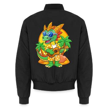 Lunettes de soleil de plage d’été de dessin animé de dragon drôle - Bomber unisexe - noir - Dos - AI Model Male 185 light (185cm)