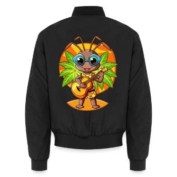 Lustige Ameise Cartoon Sommer Strand Sonnenbrille Gitarre - Unisex Bomberjacke - Schwarz - Hinten - AI Model Male 185 light (185cm)