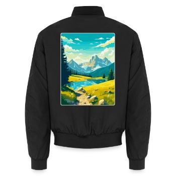 Durmitor-Nationalpark Montenegro Reiseplakat - Unisex Bomberjacke - Schwarz - Hinten - AI Model Male 185 light (185cm)