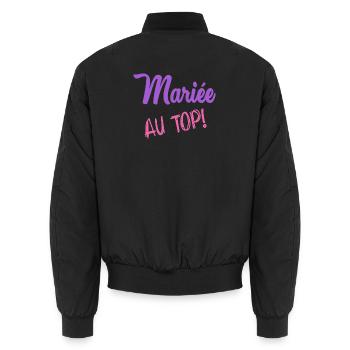 ZUKÜNFTIGE BRAUT. Junggesellinnenabschied - Unisex Bomberjacke - Schwarz - Hinten - AI Model Male 185 light (185cm)