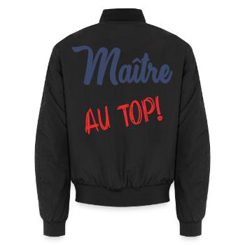 MEISTER AN DER SPITZE - Unisex Bomberjacke - Schwarz - Hinten - AI Model Male 185 light (185cm)