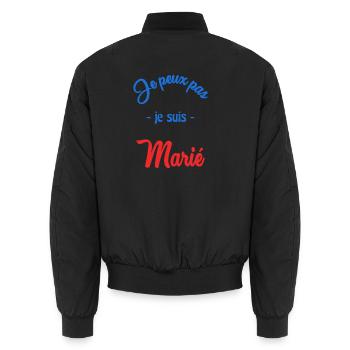 JE PEUX PAS. MARIE. FUTUR MARIE. EVJF. TEAM. TEAM - Bomber unisexe - noir - Dos - AI Model Male 185 light (185cm)