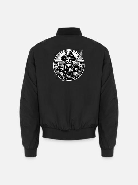 Angler Logo - Unisex Bomber Jacket - black