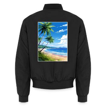 Osa Halbinsel Costa Rica Vintage Reiseposter WPA - Unisex Bomberjacke - Schwarz - Hinten - AI Model Male 185 light (185cm)