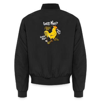 Funny guess what - nobody cares - Unisex Bomber Jacket - black - Back - AI Model Male 185 light (185cm)