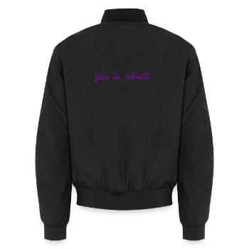 RETRAITE. COLLEGUE. RETRAITE. RETRAITEE. RETRAITE. - Bomber unisexe - noir - Dos - AI Model Male 185 light (185cm)