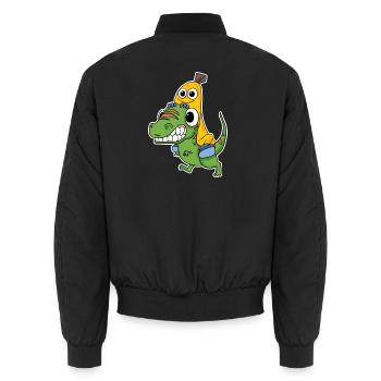 Bad dinosaur and cute banana - Unisex Bomber Jacket - black - Back - AI Model Male 185 light (185cm)