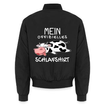 Offizielles Schlafshirt Kuh - Unisex Bomberjacke - Schwarz - Hinten - AI Model Male 185 light (185cm)