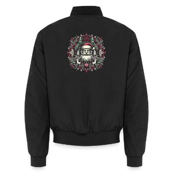 Christmas Logo - Unisex Bomber Jacket - black - Back - AI Model Male 185 light (185cm)