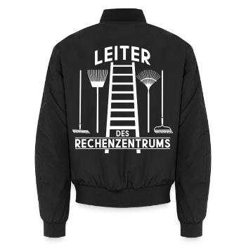 LEITER RECHENZENTRUM - Unisex Bomberjacke - Schwarz - Hinten - AI Model Male 185 light (185cm)