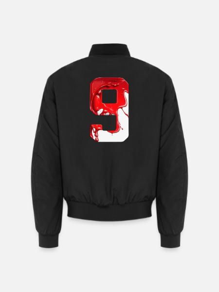 NR. 9 NUMMER 9 ROT WEIß 9. GEBURTSTAG - Unisex Bomberjacke - Schwarz