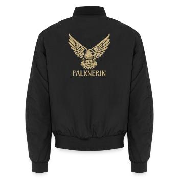 Falknerin Falke Adler Greifvogel Falknerei Falkner - Unisex Bomberjacke - Schwarz - Hinten - AI Model Male 185 light (185cm)