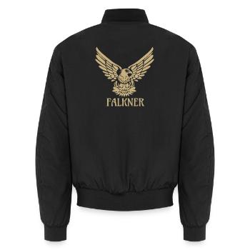 Falkner Falke Adler Greifvogel Falknerei Geschenk - Unisex Bomberjacke - Schwarz - Hinten - AI Model Male 185 light (185cm)