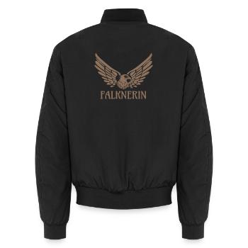 Falknerin Adler Falke Falknerei Geschenk - Unisex Bomberjacke - Schwarz - Hinten - AI Model Male 185 light (185cm)