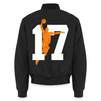NUMMER 17 BASKETBALL 17. GEBURTSTAG - Unisex Bomberjacke - Schwarz - Hinten - AI Model Male 185 light (185cm)