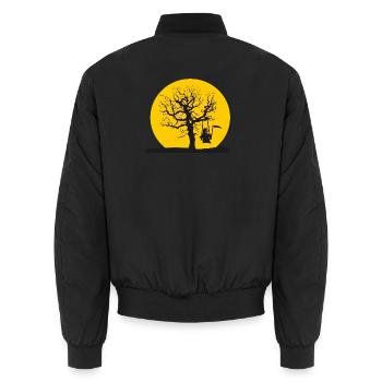 La mort bascule à votre endroit préféré Cadeau - Bomber unisexe - noir - Dos - AI Model Male 185 light (185cm)