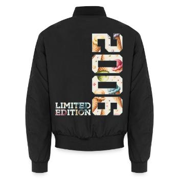 LIMITED EDITION 2006 20 JAHRE EIS 20. GEBURTSTAG - Unisex Bomber Jacket - black - Back - AI Model Male 185 light (185cm)