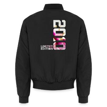 LIMITED EDITION 2010 16TH BIRTHDAY - Unisex Bomber Jacket - black - Back - AI Model Male 185 light (185cm)