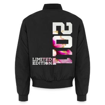 LIMITED EDITION 2011 15TH BIRTHDAY - Unisex Bomber Jacket - black - Back - AI Model Male 185 light (185cm)