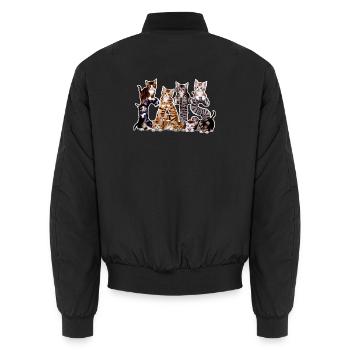 Chatons en lettres : collage adorable - Bomber unisexe - noir - Dos - AI Model Male 185 light (185cm)