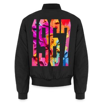 BUNT 59TH BIRTHDAY 1967 - Unisex Bomber Jacket - black - Back - AI Model Male 185 light (185cm)