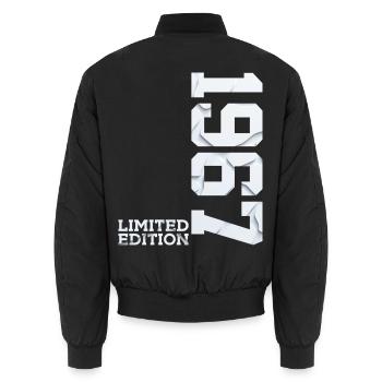 59TH BIRTHDAY LIMITED EDITION 1967 - Unisex Bomber Jacket - black - Back - AI Model Male 185 light (185cm)