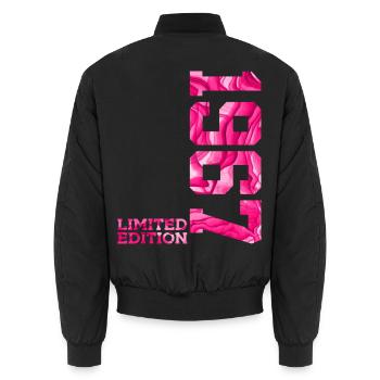 59TH BIRTHDAY PINK LIMITED EDITION 1967 - Unisex Bomber Jacket - black - Back - AI Model Male 185 light (185cm)