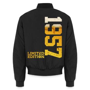 LIMITED EDITION 1957 BEER 69TH BIRTHDAY - Unisex Bomber Jacket - black - Back - AI Model Male 185 light (185cm)