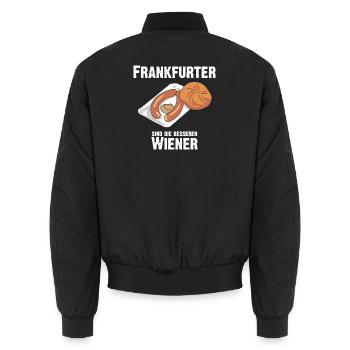 Frankfurter sind die besseren Wiener Würstchen - Unisex Bomberjacke - Schwarz - Hinten - AI Model Male 185 light (185cm)