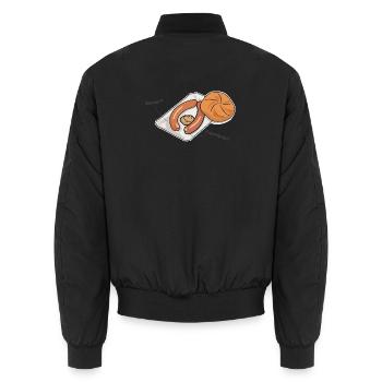 Frankfurter versus Wiener Würstchen - Unisex Bomberjacke - Schwarz - Hinten - AI Model Male 185 light (185cm)