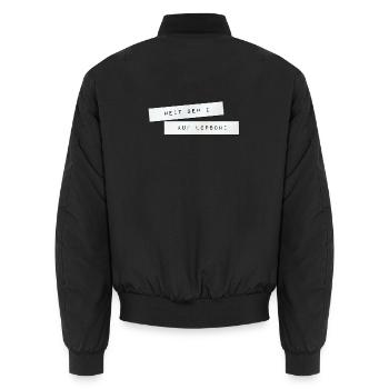 heit geh i auf Lepschi. heute gehe ich auf Lepschi - Unisex Bomberjacke - Schwarz - Hinten - AI Model Male 185 light (185cm)