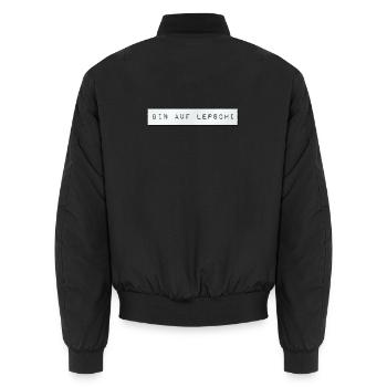 bin auf Lepschi - Unisex Bomberjacke - Schwarz - Hinten - AI Model Male 185 light (185cm)