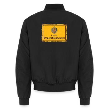 Vintage Österreich k.u.k. Vorstadtcasanova - Unisex Bomberjacke - Schwarz - Hinten - AI Model Male 185 light (185cm)