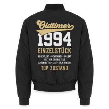 OLDTIMER 1994 EINZELSTÜCK 31. GEBURTSTAG - Unisex Bomberjacke - Schwarz - Hinten - AI Model Male 185 light (185cm)
