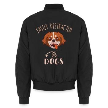 Easily Distracted By Dogs - Unisex Bomberjacke - Schwarz - Hinten - AI Model Male 185 light (185cm)