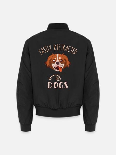 Easily Distracted By Dogs - Unisex Bomber Jacket - black