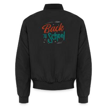 Back to school - Unisex Bomber Jacket - black - Back - AI Model Male 185 light (185cm)