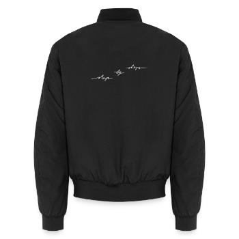 step by step - Unisex Bomberjacke - Schwarz - Hinten - AI Model Male 185 light (185cm)