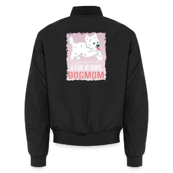 Morkie Dogmom - Unisex Bomber Jacket - black - Back - AI Model Male 185 light (185cm)