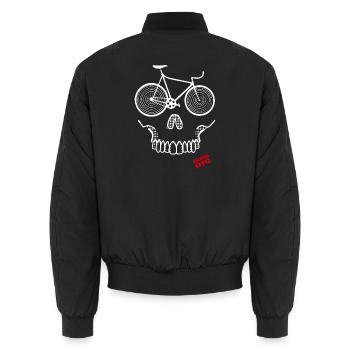 skull cyclist dark - Unisex Bomberjacke - Schwarz - Hinten - AI Model Male 185 light (185cm)