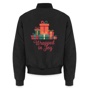 Enveloppé de joie - Bomber unisexe - noir - Dos - AI Model Male 185 light (185cm)