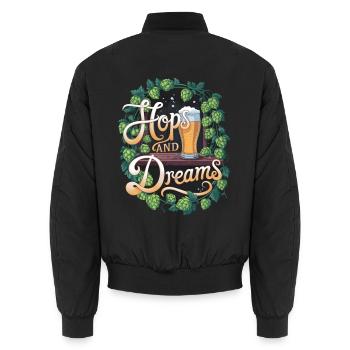 Hops And Dreams - Unisex Bomber Jacket - black - Back - AI Model Male 185 light (185cm)