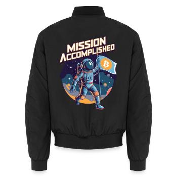 Mission erfüllt - Unisex Bomberjacke - Schwarz - Hinten - AI Model Male 185 light (185cm)