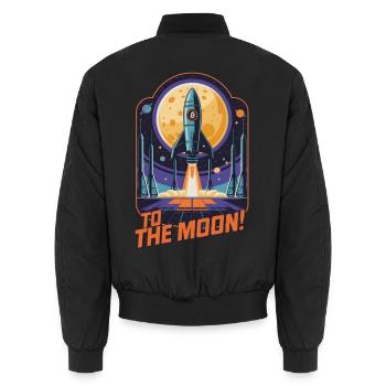Zum Mond - Unisex Bomberjacke - Schwarz - Hinten - AI Model Male 185 light (185cm)